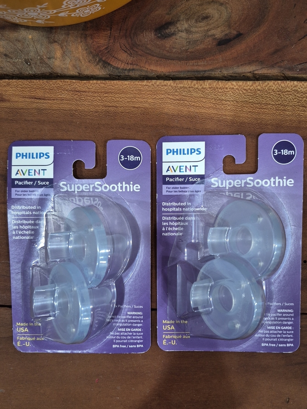NEW Philips Avent Super Soothie Pacifier Ages 3 - 18 Months Lot Of Four Blue